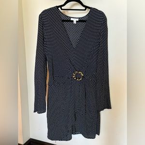 Topshop dress polka dot sz 8 navy& white polka dot